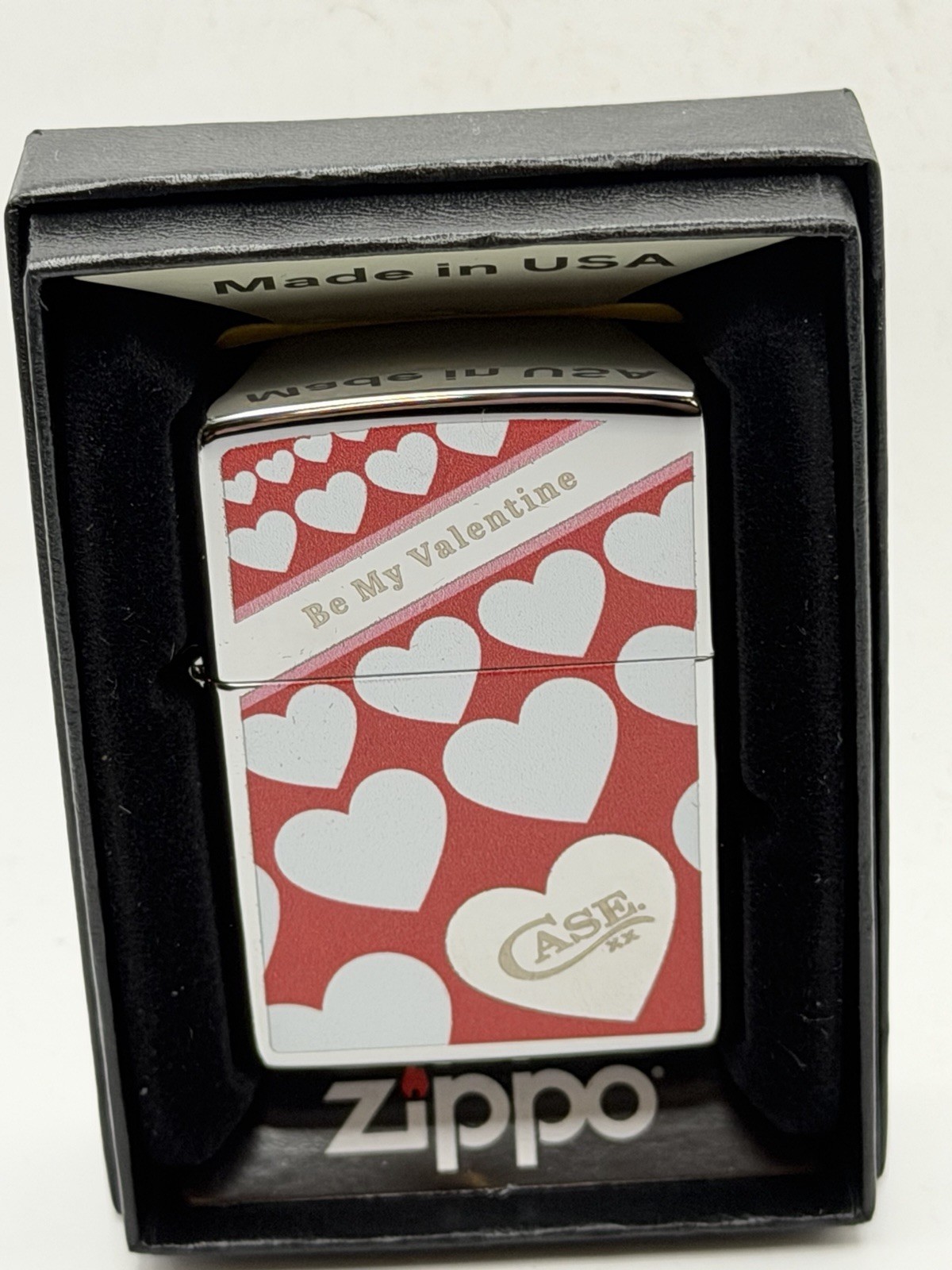 2026 Case XX Cutlery Be My Valentine High Polish Chrome Zippo Lighter New