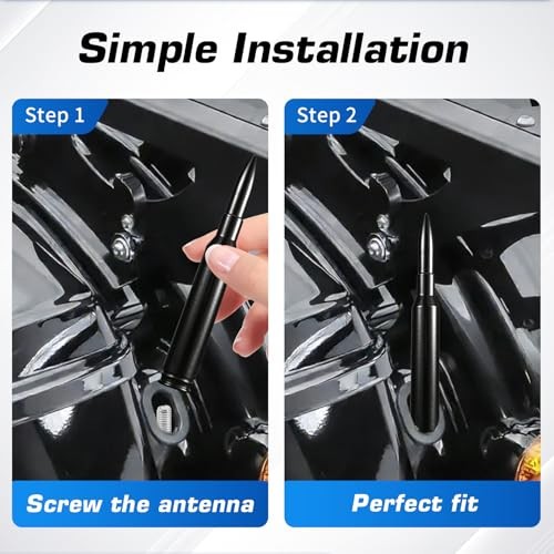 Short Motorcycle Antenna for Harley Davidson 1989-2025 Touring Street 2-Pack