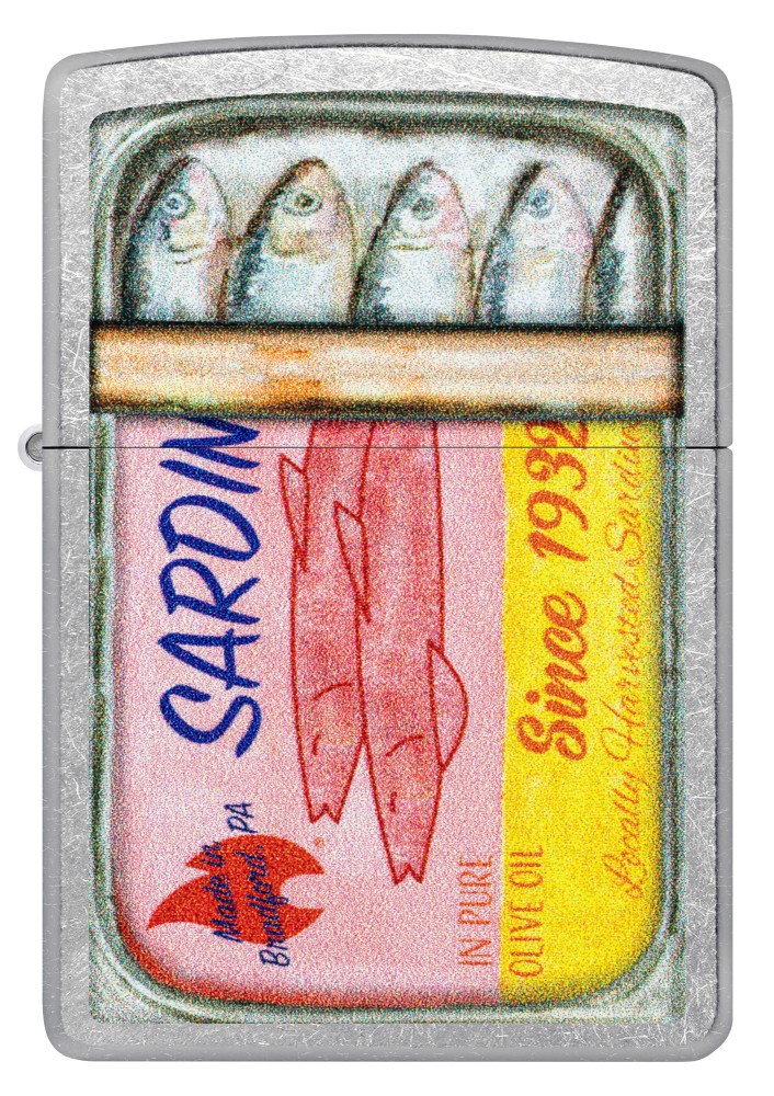 Zippo Sardines Design Street Chrome Windproof Pocket Lighter, 207-125539