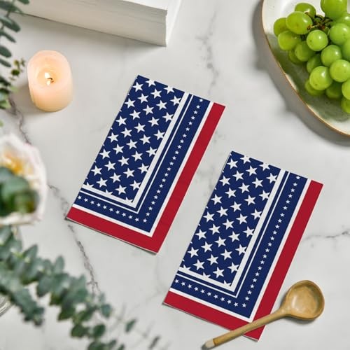 50 Patriotic 4th of July Disposable Paper Decorative 50pc ; 4.3 X 7.9 inches