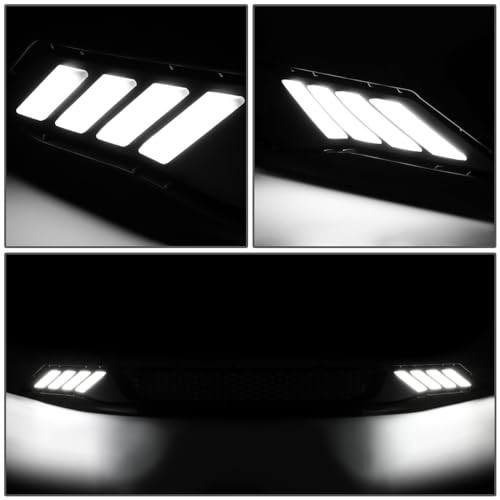Honeycomb Mesh Front Bumper Lower Grille w/LED DRL Bar Compatible Mesh LED