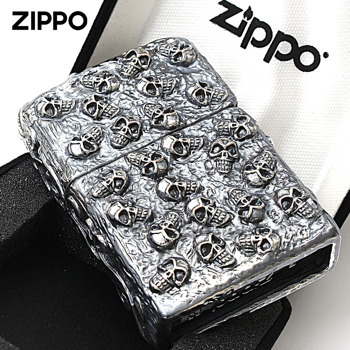 Zippo Lighter Skull Skull Skeleton Skull Jacket Silver Ibushi 130g From JAPAN