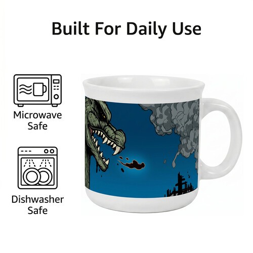 Godzilla – Smoking Battle – 20 oz Camper Mug [New ]