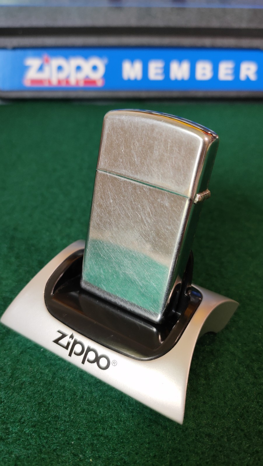 1968 ZIPPO Terson/Athol Mfg Vinyl Fabrics Ad Slim Lighter. HP Chrome Finish. UIB