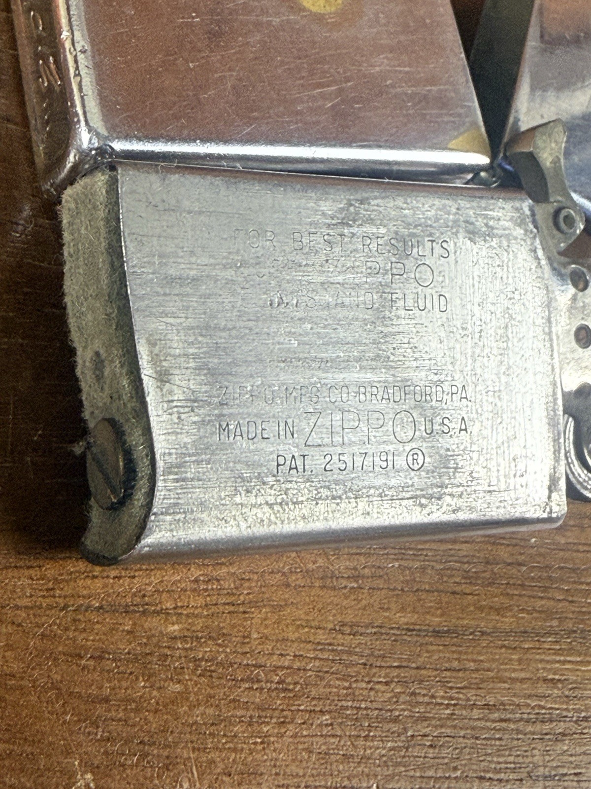 Zippo 1969 Slim Blank Insert PAT. 2517191
