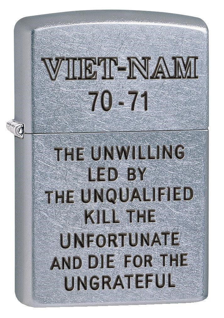 Zippo Vietnam Trench Art, Unwilling Lighter, Street Chrome NEW IN BOX