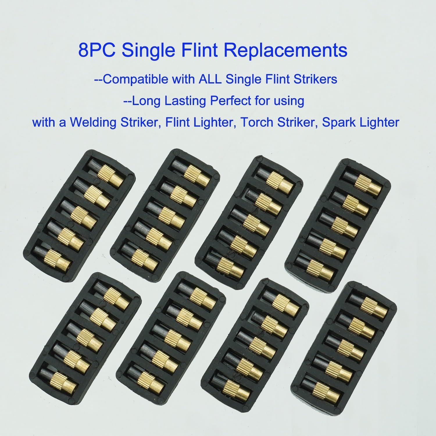 GUTIMORE 40Pcs Single Flint Lighter Refills, Torch Black,gold