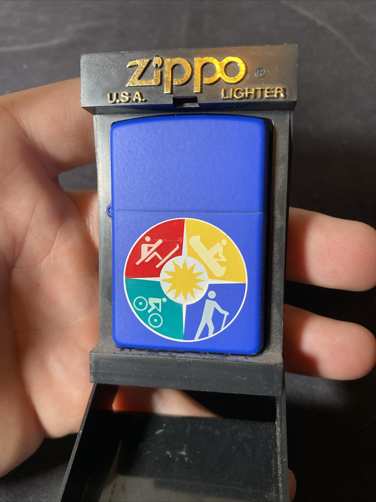 Zippo Outdoor Sports MATTE BLUE Boating Skiing Lighter NEW SEALED