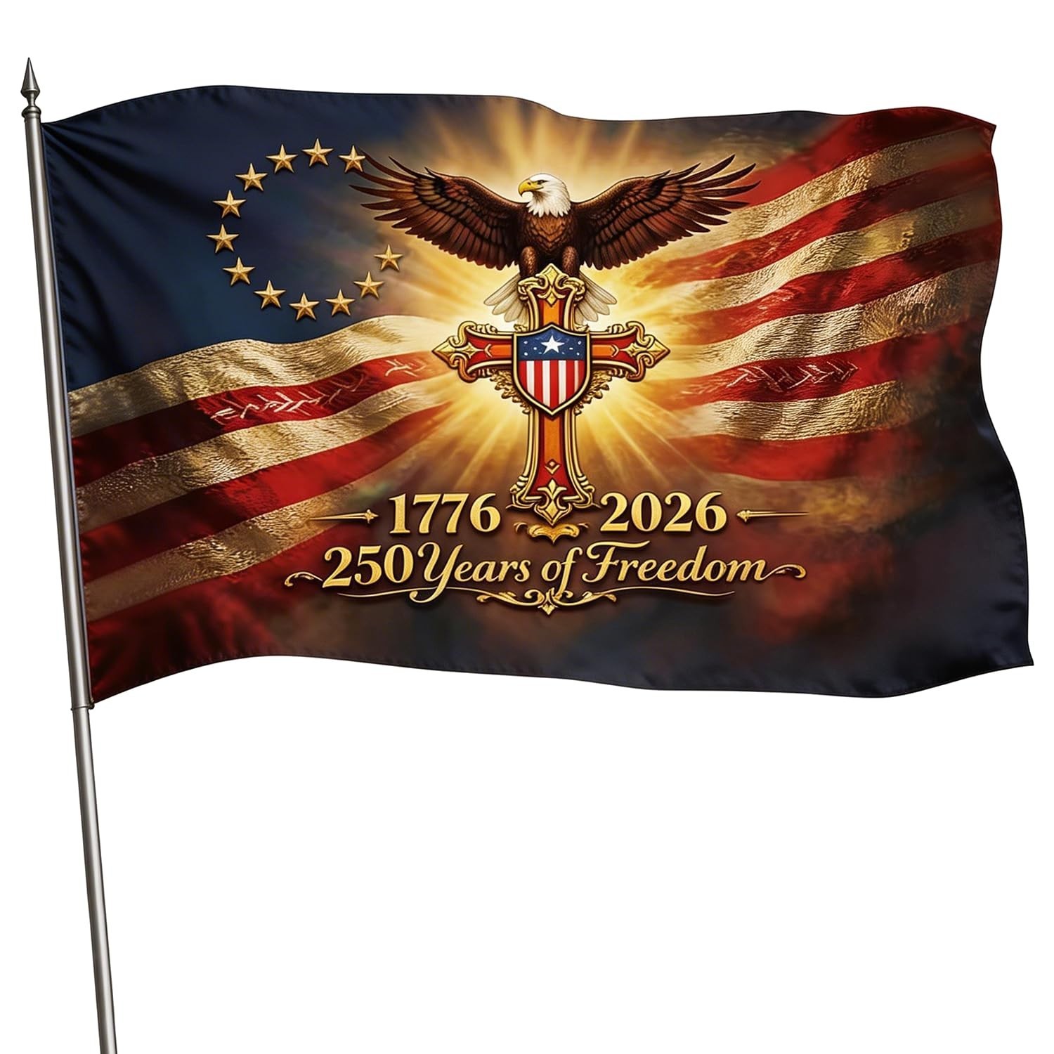 250 Anniversary USA Flag Patriotic 250th Anniversary Flag 3×5 Ft Double Sided…