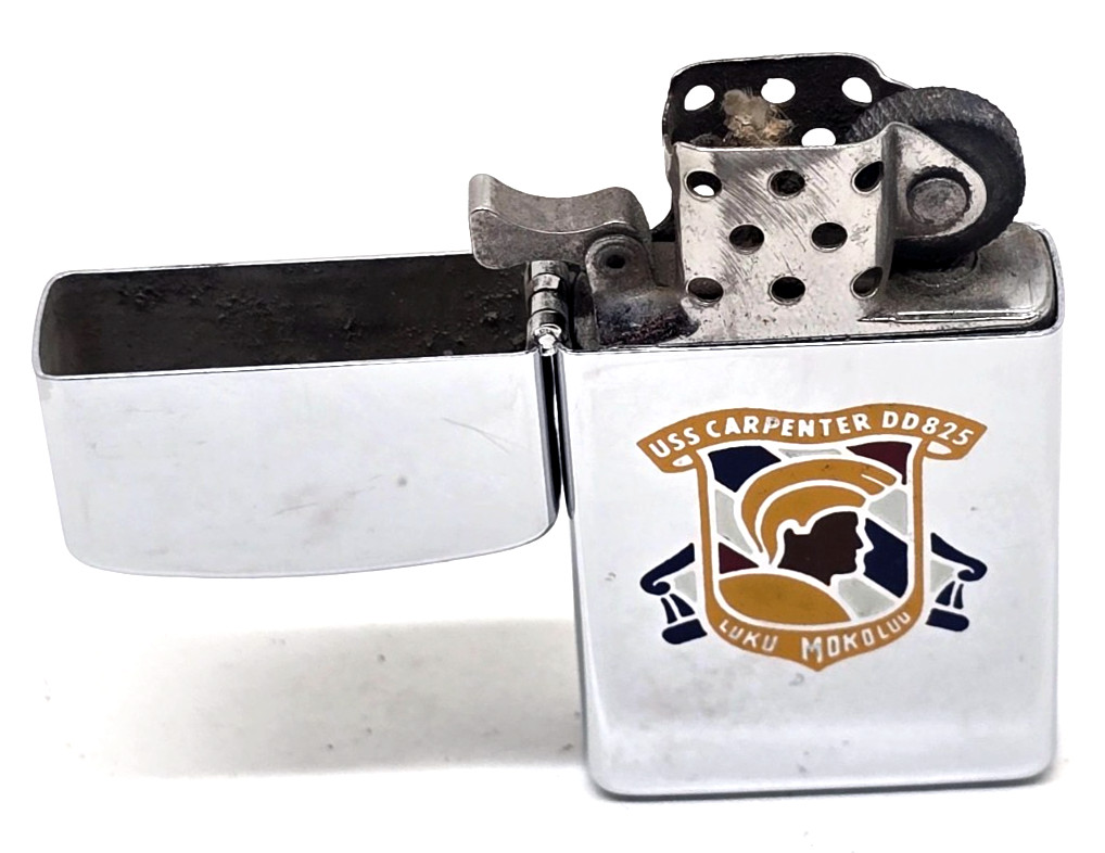 USS Carpenter DD-825 USN Navy Vintage 1958 High Polished Zippo Slim Lighter HTF