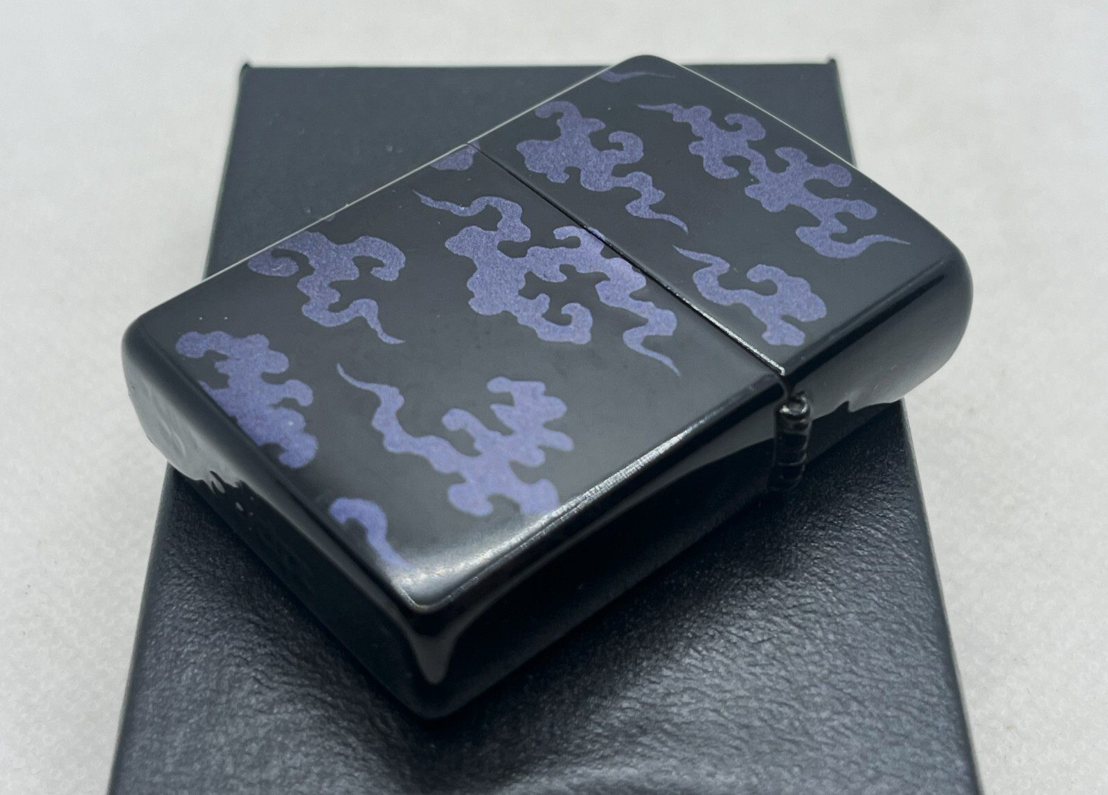 Auth ZIPPO Limited Edition „Hannya Mask“ Lacquer Honkin Makie Lighter Blue-based