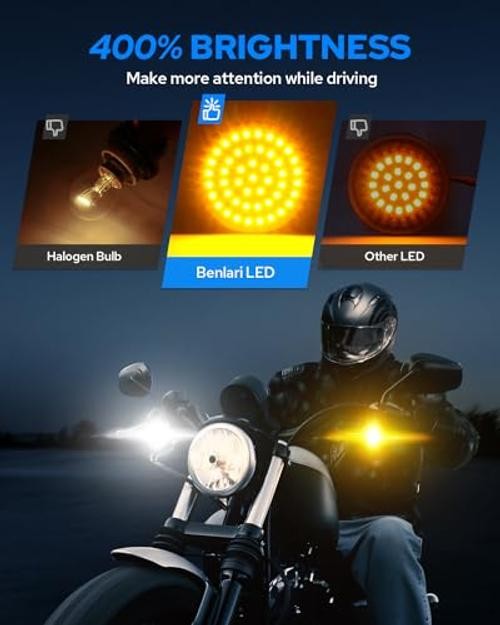 New 1157 LED Motorcycle Front Turn Signals Bulbs 2 Inch Bullet Lights with