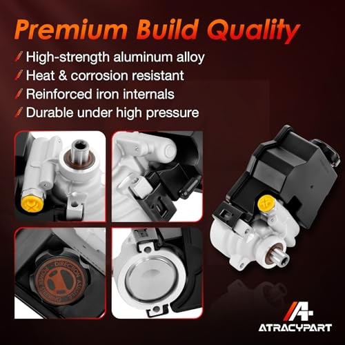Power Steering Pump, with Reservoir, Compatible with 1998 1999 2000 2001 2002