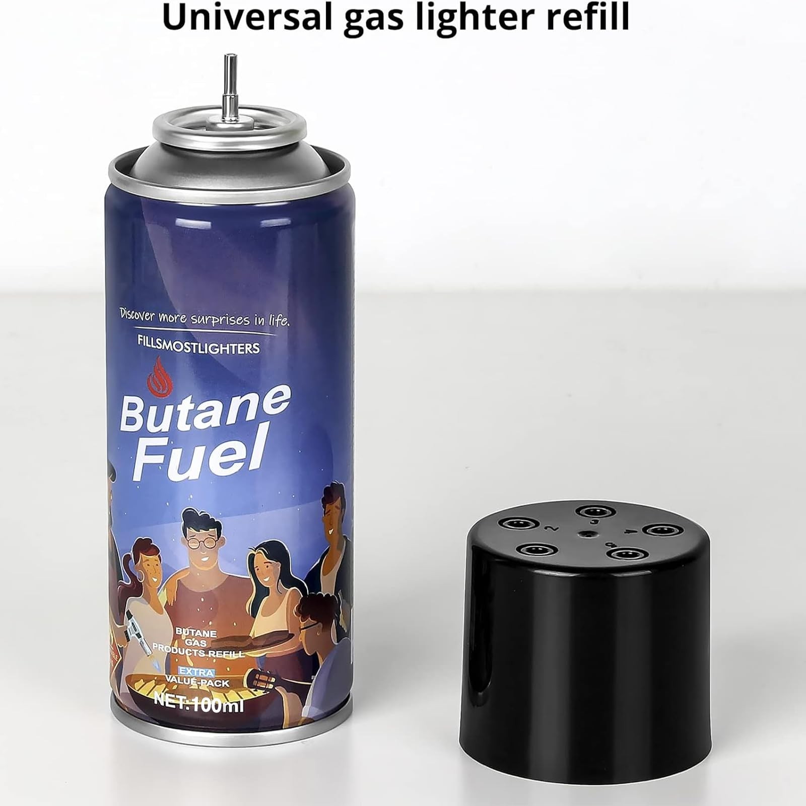 KinetiFire Premium Butane Refill with 0 3 Pack, Black
