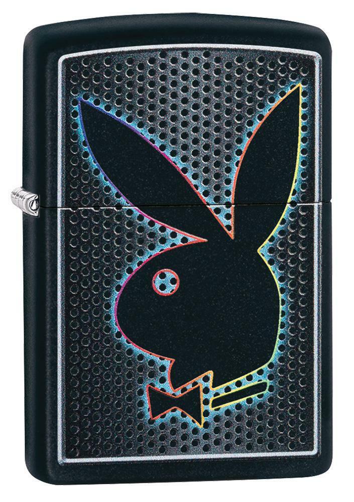 Zippo Petrol Lighter 360 Playboy Bunny Design Black Matt Windproof
