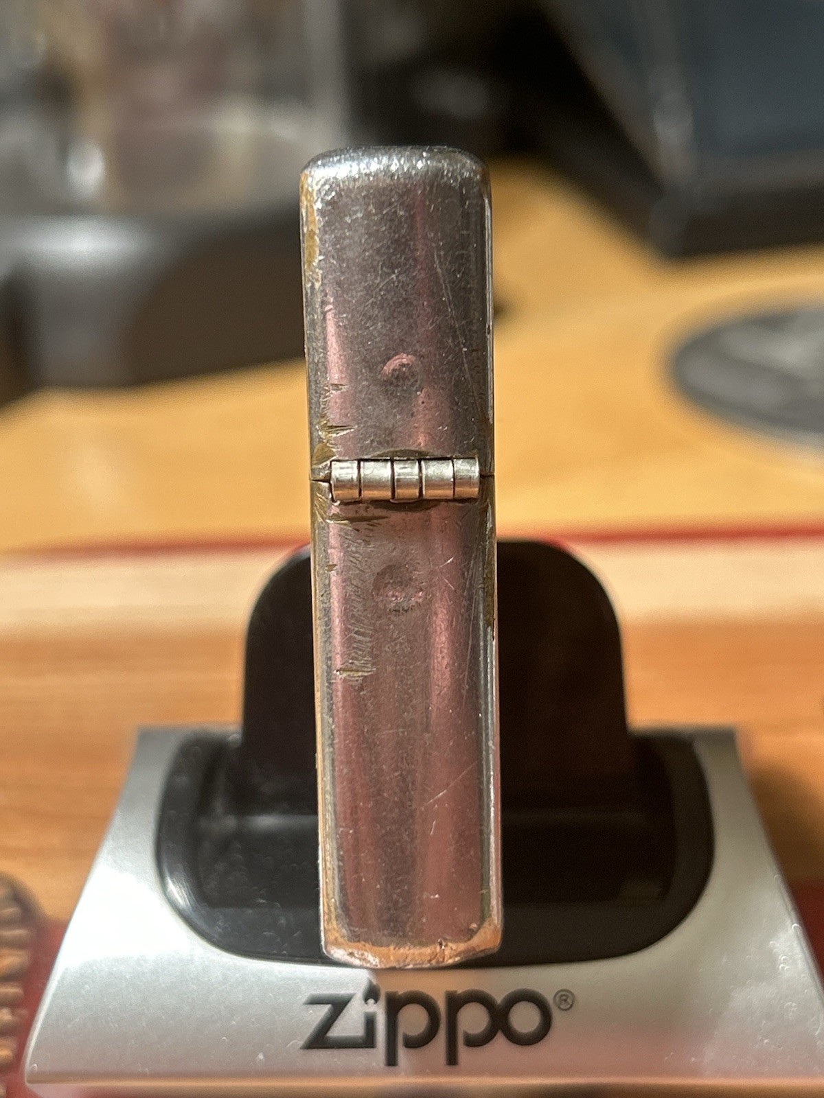 1958 Huyck Felts Zippo-Ram Etch With Woody Davis Signature On Back.