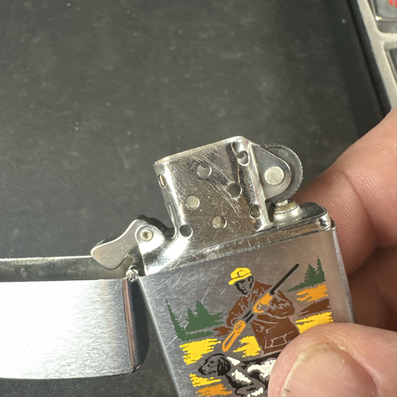 Vintage Zippo Lighter Hunter & Dog Sport Series No. 180 1978