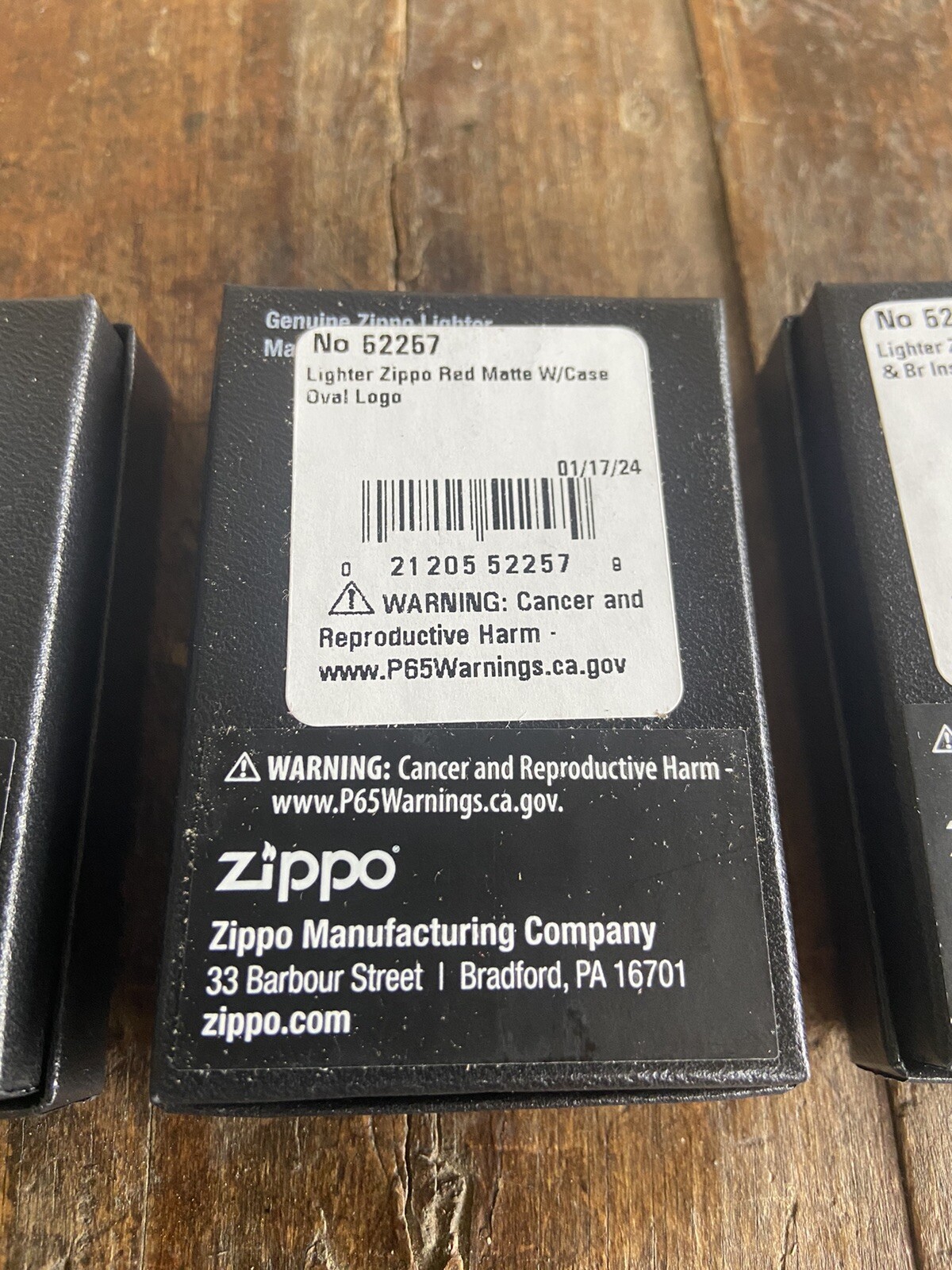ZIPPO CASE XX LIGHTER LOT WHITE RED BLACK MATTE LONG TAIL C LOGO