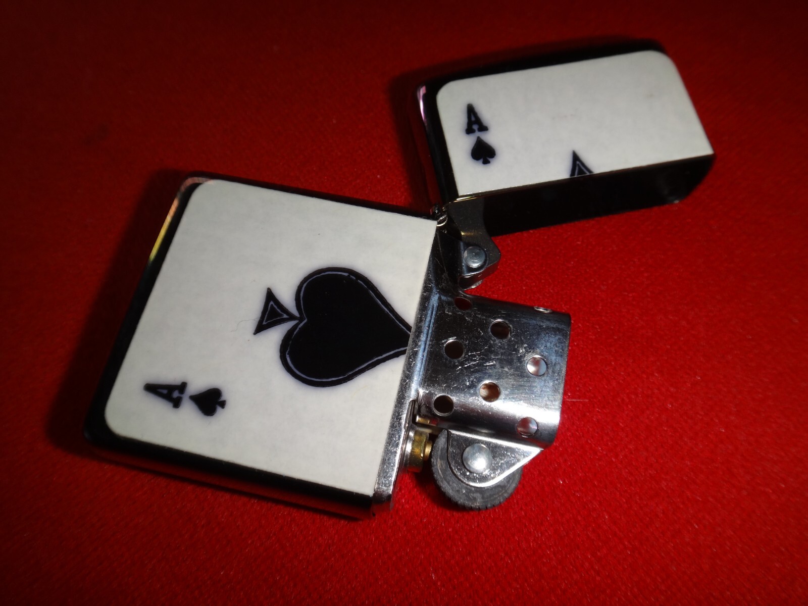 Year 2021 Spectrum Chrome Zippo Lighter with ACE of SPADE Decal Sticker