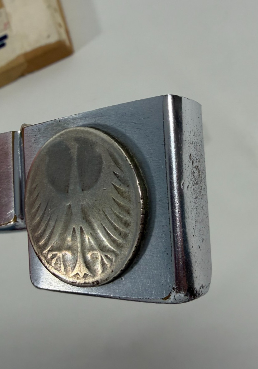 1950s Zippo Lighter w. Silver Deutsche Mark & US ARMY 17th Battalion Vet Coins