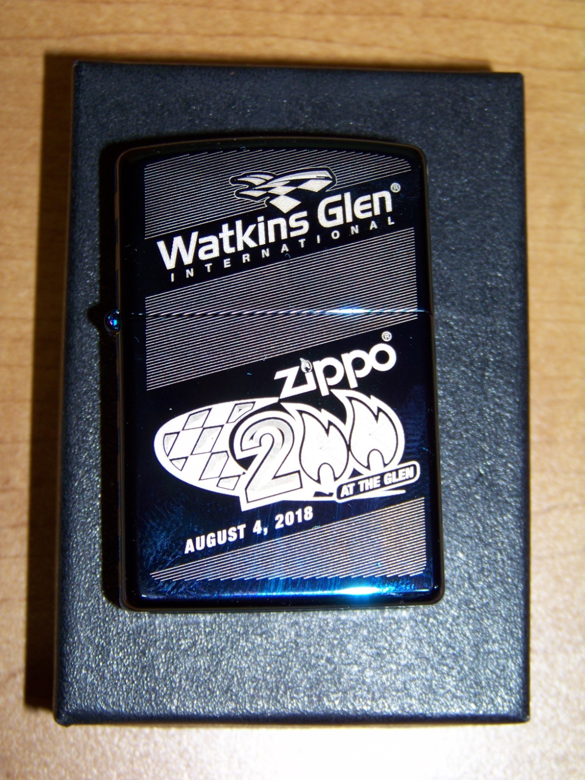 NIP 2018 ZIPPO 200 AT THE GLEN WATKINS EMPLOYEE ZIPPO LIGHTER 1 of 130 C.O.A.