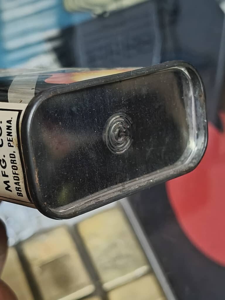 Vintage (empty) Zippo lighter Fuel tin can 25¢ l949s-1963 4FL.OZ 5.5X9.5X2.8cm