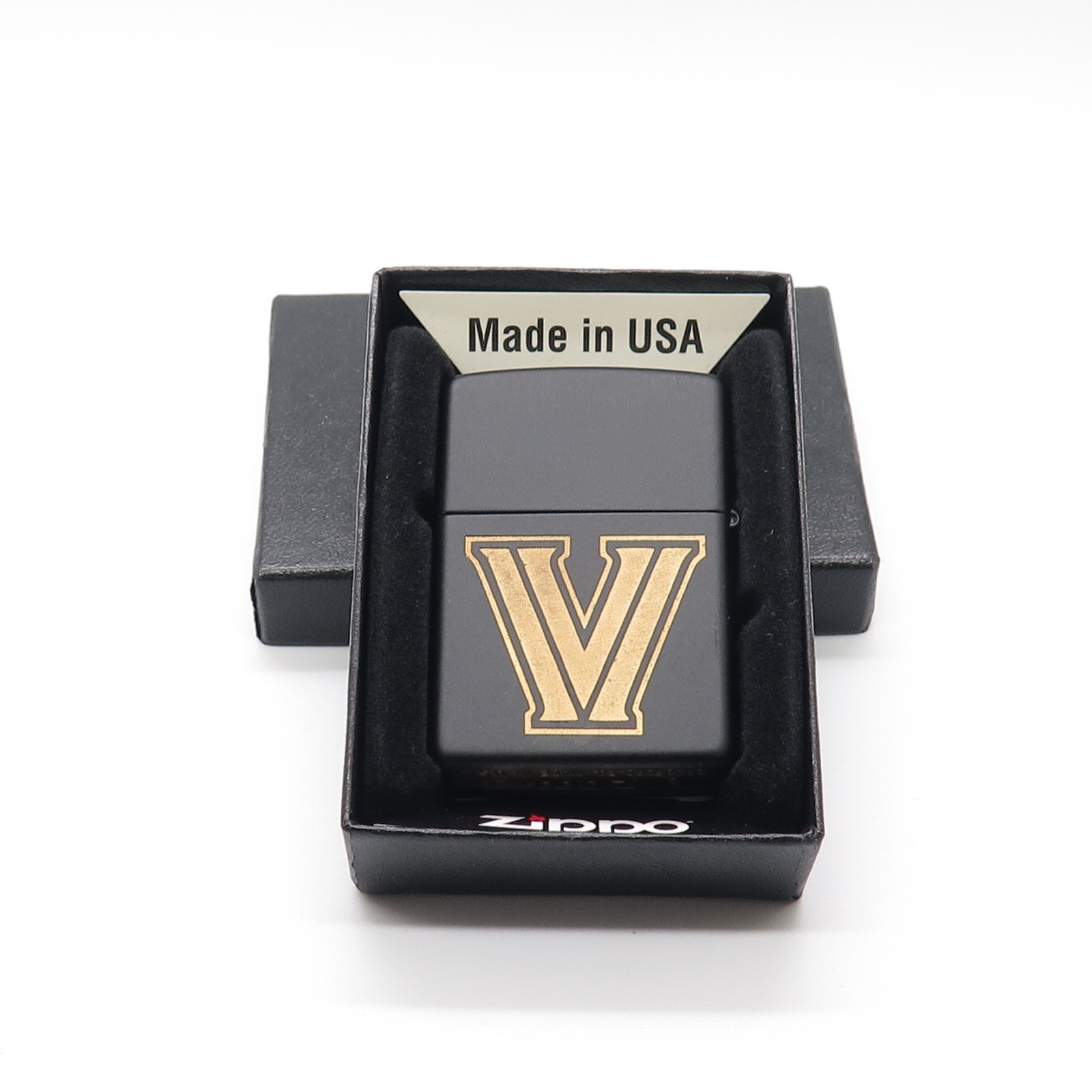 Zippo 218 Classic Black Matte Pocket Lighter V and Golfbase 9/13/2025 Printed
