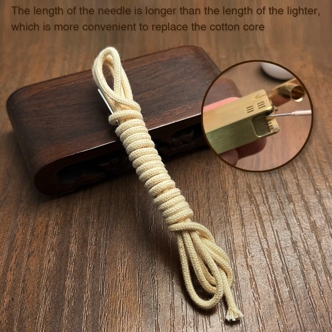Kerosene Lighter Wick Replacement Cotton Core with Metal Needle 1M Consumables