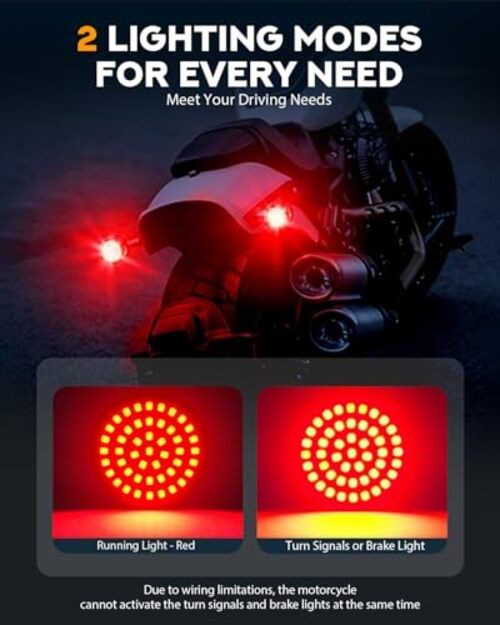 New 1157 LED Motorcycle Rear Turn Signals Bulbs 2 Inch Bullet Lights with