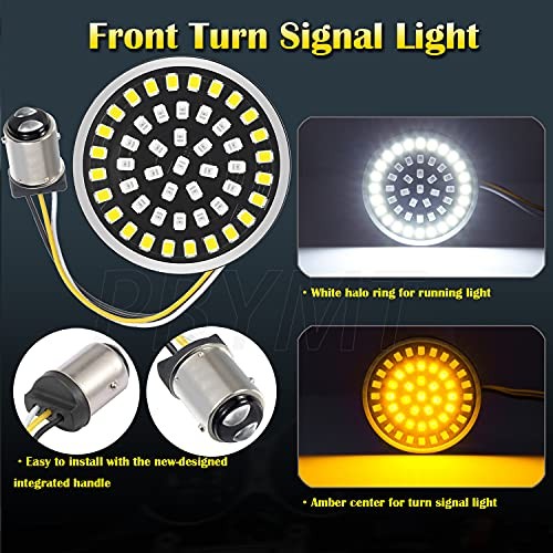 1157 LED Front Turn Signal Light 2″ Bullet Smoke Lens Cover Kit Compatible