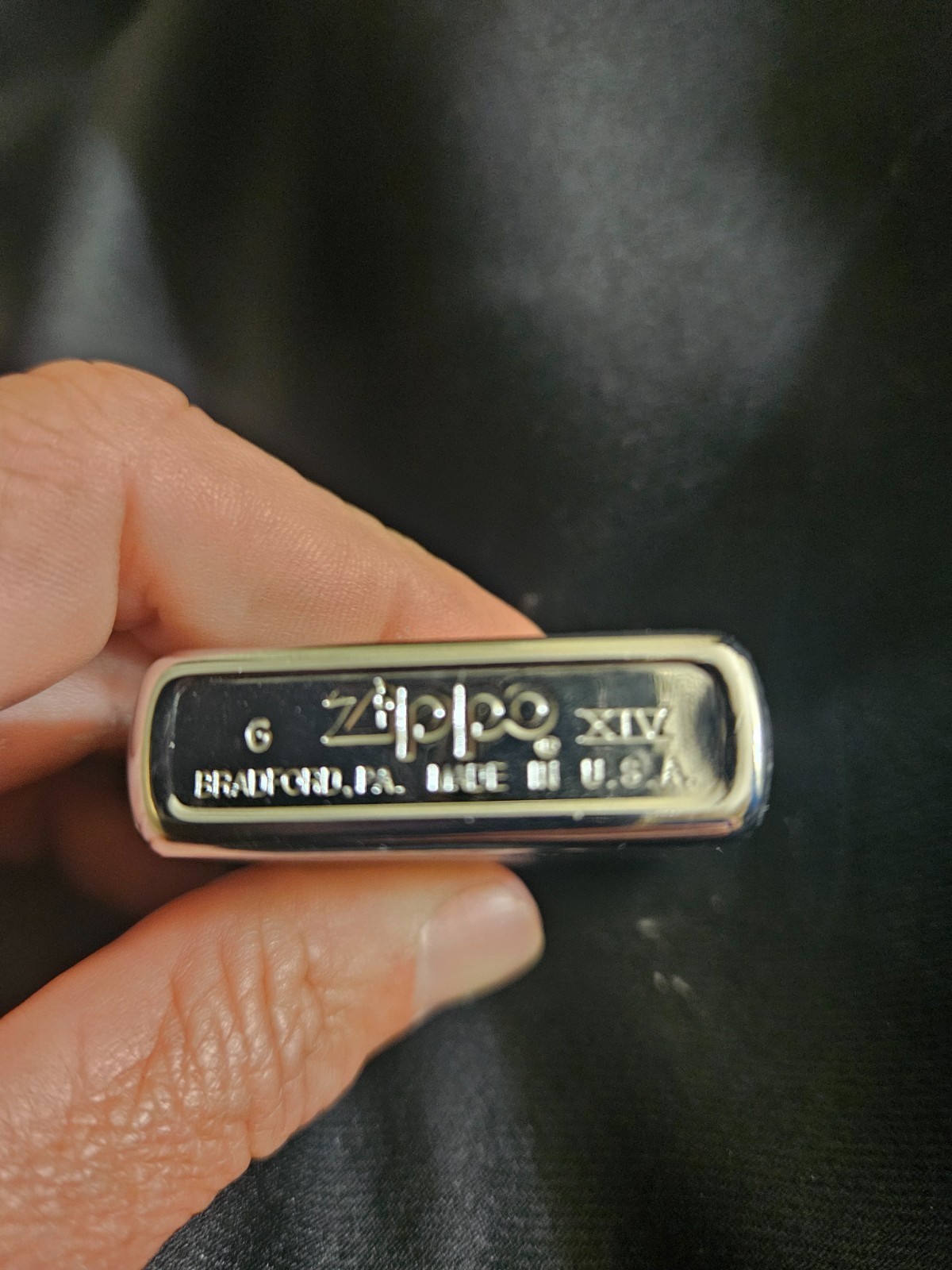 1997 Salesman’s Sample Zippo – backside lists available finishes listed