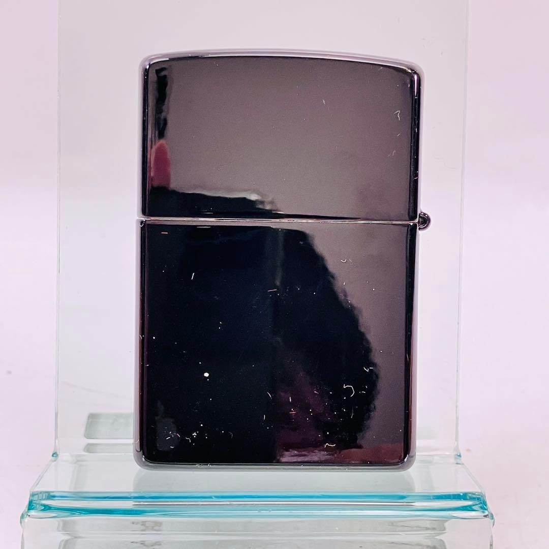 ZIPPO Yoshimune Gold Lacquer Lighter Black Hawk Waves Used