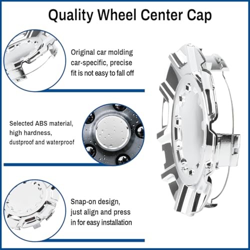 4PCS Wheel Center Caps for Chevy Chevrolet Silverado 1500 with 20in 10 Spoke