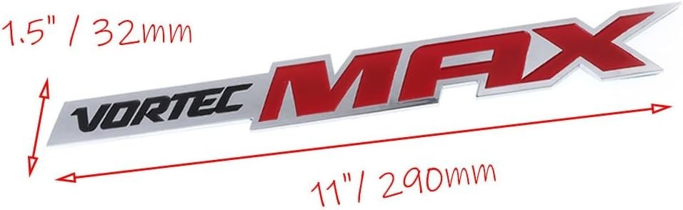 2pcs Vortec Max Door Emblem Nameplates 3D Logo for SS 6.0 Truck 6.0 Black-Red
