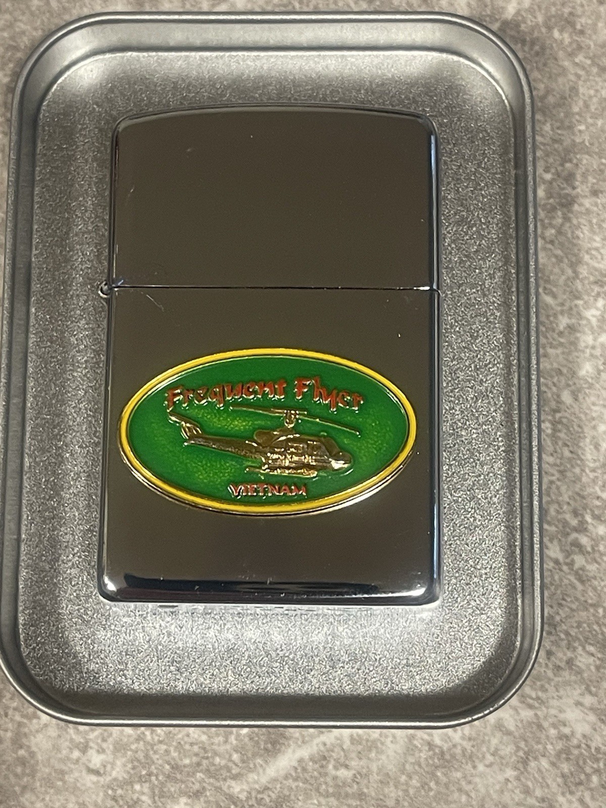 Military Earth By Star Chrome lighter Frequent Flyer Vietnam Huey