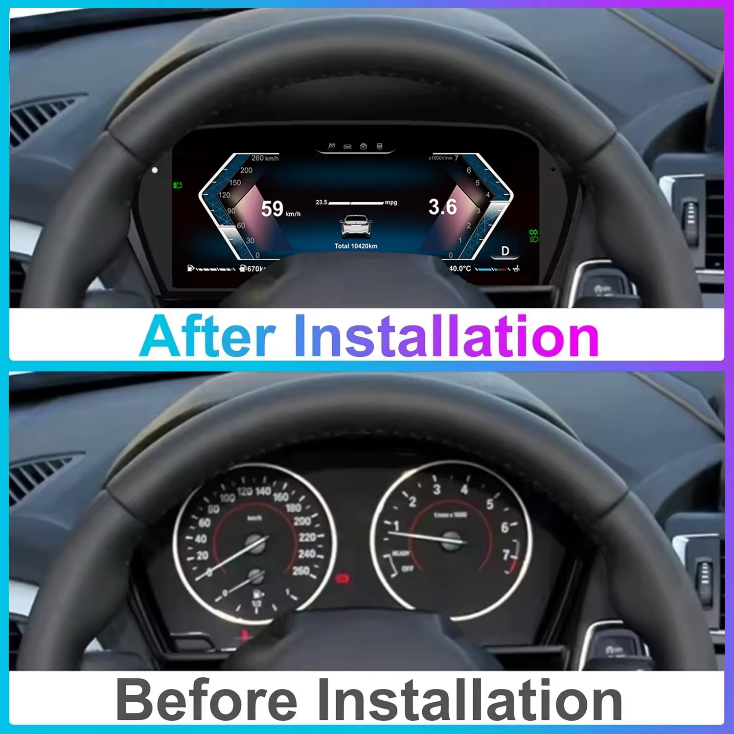 10″Cluster Digital Dashboard For BMW 1/2 Series F20 F52 F22 F45 X1 F48 F49 F39 O