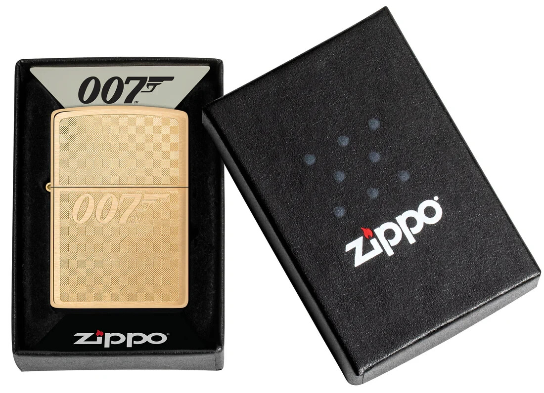 Zippo James Bond 007™ Textured Design Brushed Brass Auto Engrave 46298