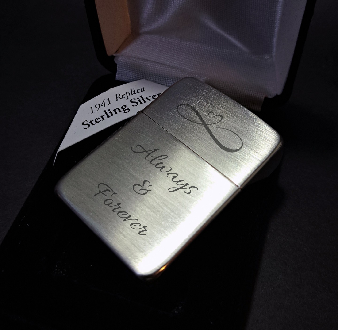 Zippo 1941 Replica | Sterling Silver #24 | Satin Brushed | Custom Engraved | NIB