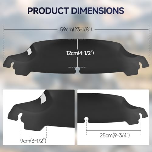 Black 4.5” Windshield Motorcycle Wave Windscreen Compatible for Harley 2014