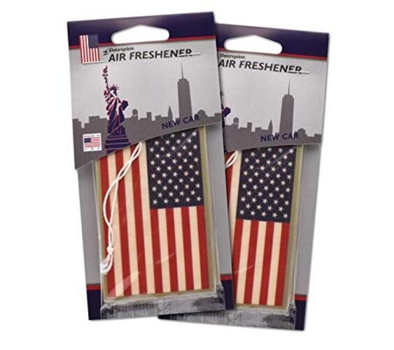 Red White and Blue American Flag Automotive Air Fresheners 6 Count (Pack of 1)