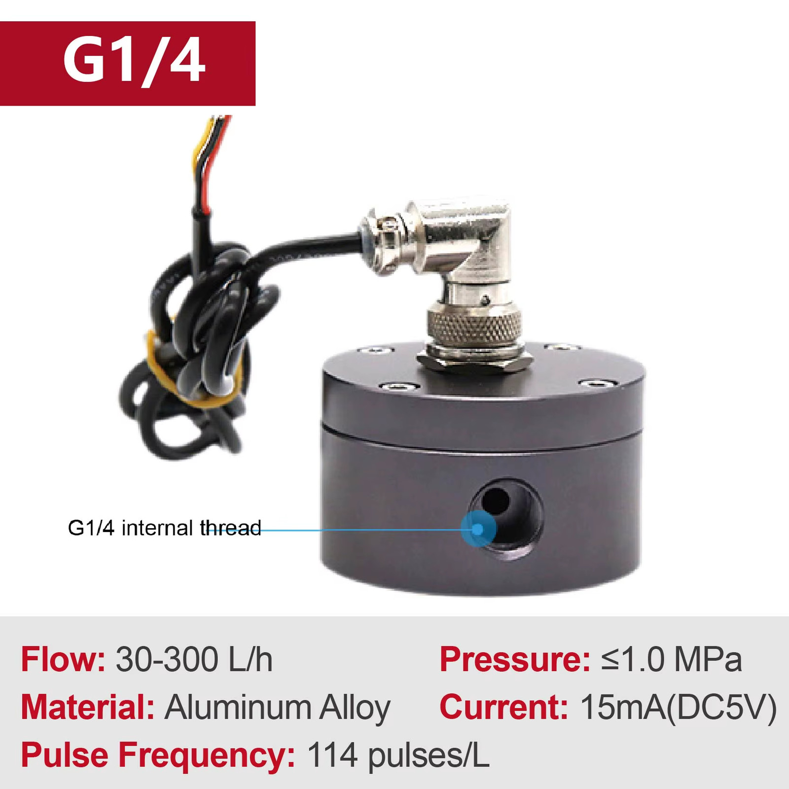 Aluminum Oval Gear Oil Flow Meter Sensor G1/4 G3/8 G1/2 G3/4 G1 Threaded Hall Ef
