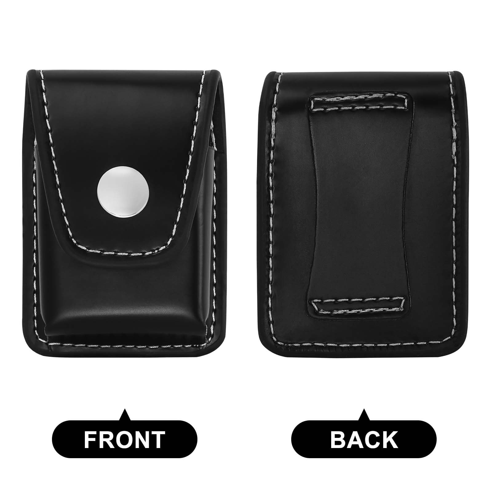 MEIJIAYOU Lighter Case Only Compatible with Zippo,Flip Top Leather black