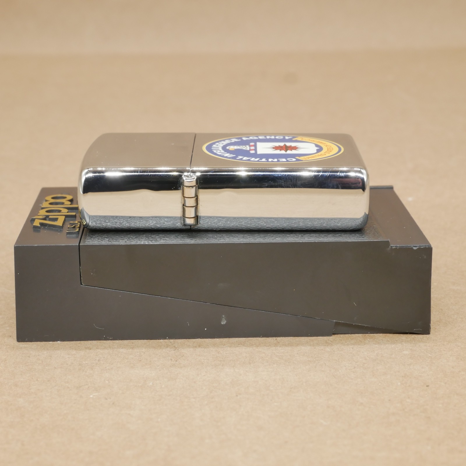 Rare Zippo CIA Central Intelligence Agency Lighter in Plastic Case