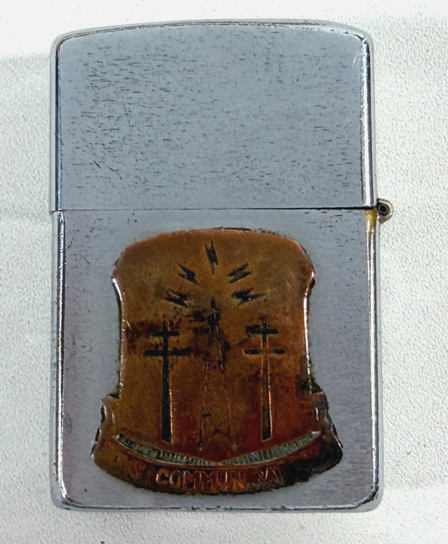 1950s Zippo Lighter w. Silver Deutsche Mark & US ARMY 17th Battalion Vet Coins