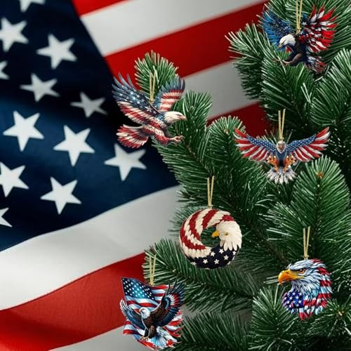 4th of July Hanging Ornament Eagle American Flag Designs Decoration Id Style1