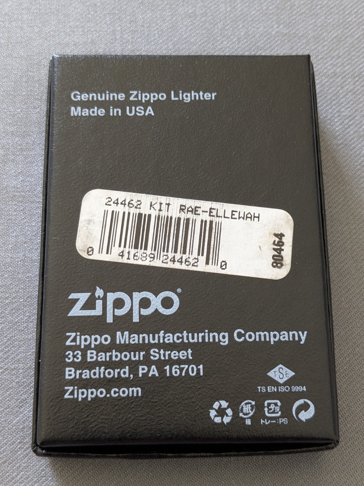 2008 KIT RAE ELLEWAH BLACK MATTE ZIPPO LIGHTER MIB RARE