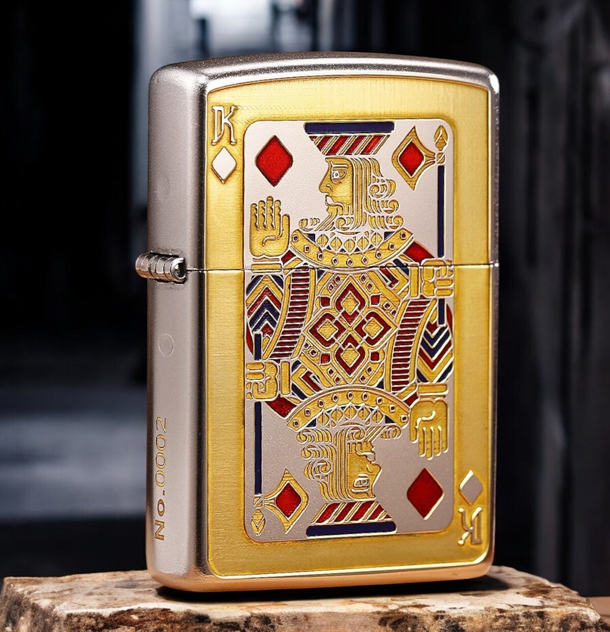 Poker Zippo Lighter Deep Engraved Lacquer Playing Cards Design Windproof Gift
