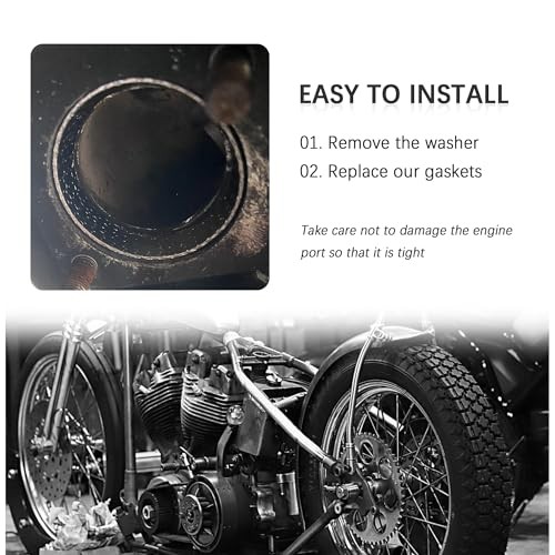 2PCS Exhaust Gasket for Motorcycle Exhaust Pipe,Wire and Graphite Exhaust