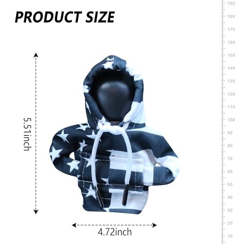 Stacool Car Gear Shift Cover with US Flag Design,Fashionable Black White/L+R