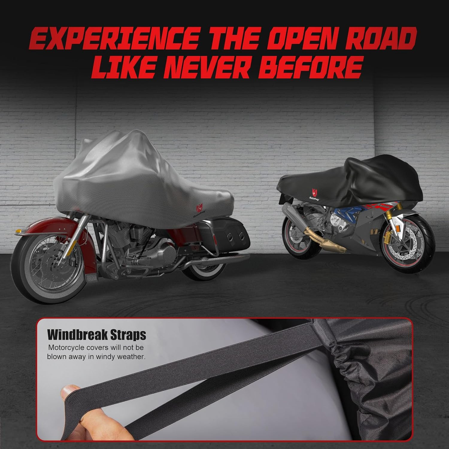 420D Motorcycle Half Cover-Outdoor Waterproof All Weather Protection Lightweight